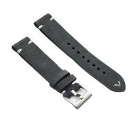 Qgsaghty Soft Suede Leather Strap with Quick Release 18mm/20mm/22mm/24mm Vintage Watch Strap, Dark Grey, 18mm