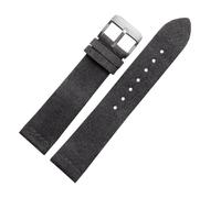 Qgsaghty Suede Cowhide Strap 16mm 18mm 20mm 22mm Genuine Leather Watch Band Vintage Wrist Band Accessories, Gray Golden, 22mm