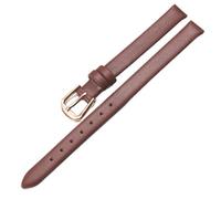 Qgsaghty Ultra-thin Soft Leather Watch Strap 6mm-20mm Women's Watch Strap Plain Texture Watch Strap, Brown, 9mm