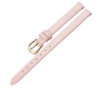 Qgsaghty Ultra-thin Soft Leather Watch Strap 6mm-20mm Women's Watch Strap Plain Texture Watch Strap, Gold Buckle, Pink Red, 9mm