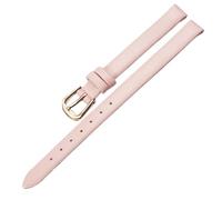 Qgsaghty Ultra-thin Soft Leather Watch Strap 6mm-20mm Women's Watch Strap Plain Texture Watch Strap, Pink Red, 8mm