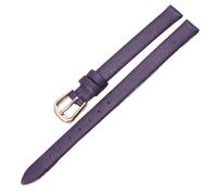 Qgsaghty Ultra-thin Soft Leather Watch Strap 6mm-20mm Women's Watch Strap Plain Texture Watch Strap, Purple, 8mm