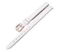 Qgsaghty Ultra-thin Soft Leather Watch Strap 6mm-20mm Women's Watch Strap Plain Texture Watch Strap, White, 11mm