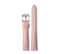 Qgsaghty Watchband Women Genuine Leather Quick Release Watch Strap 12mm 14mm 15mm 16mm 18mm Ladies Bracelet, Light Pink Silver, 14mm