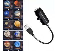 QGTTDJN USB Star Projector Night Light with 10 Planet Moon Patterns Flexible Gooseneck Plug and Play Soft Eye Caring LED Lamp for Car Interior Bedroom Ceiling Wall Ambient Decor