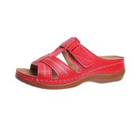 Qgtxf Women's Arch Support Wedges Sandals Breathable Comfortable Walking Sandal Summer Slip On Sandals Thong(Red,4 UK)