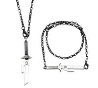 QGUKXYZN Jujutsu Fushiguro Toji Kaisen Necklace Bracelet Key Ring Accessories Japanese Anime Cosplay Weapon Anime Fan Creative Birthday Gift (2pcs), silver, M