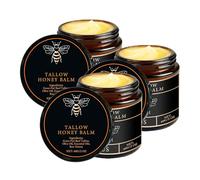 QGuoJie Organic Grass-Fed Beef Tallow Balm with Raw Honey & Olive Oil - Natural Moisturizing Cream for Face, Body & Hands - Deep Hydration, Nourishes Dry Skin, Unscented, 2oz (3)