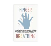 QGVBGF 5 Finger Tracing Breathing Exercise, Calming Techniques Canvas Poster Wall Art Decor Print Picture Paintings for Living Room Bedroom Decoration 20x30inch(50x75cm)