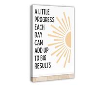 QGVBGF A Little Progress Each Day Can Add Up To Big Results Canvas Poster Wall Art Decor Print Picture Paintings for Living Room Bedroom Decoration 20x30inch(50x75cm)