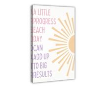 QGVBGF A Little Progress Each Day Can Add Up To Big Results Canvas Poster Wall Art Decor Print Picture Paintings for Living Room Bedroom Decoration 20x30inch(50x75cm)