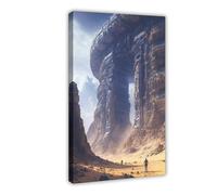 QGVBGF Alien Desert Ruins Art Print, Sci-Fi Civilization Wall Art Canvas Poster Wall Art Decor Print Picture Paintings for Living Room Bedroom Decoration 08x12inch(20x30cm)