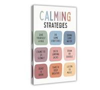 QGVBGF Calming Corner Strategies Chart Therapy Office Decor Print Canvas Poster Bedroom Decor Landscape Office Room Decor Gift 24x36inch(60x90cm)