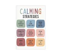 QGVBGF Calming Corner Strategies Chart Therapy Office Decor Print Canvas Poster Wall Art Decor Print Picture Paintings for Living Room Bedroom Decoration 24x36inch(60x90cm)