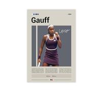 QGVBGF Coco Gauff Tennis Player Wall Art Canvas Poster Wall Art Decor Print Picture Paintings for Living Room Bedroom Decoration 12x18inch(30x45cm)