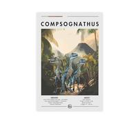 QGVBGF Compsognathus Dinosaur, Kimmeridgian Period Canvas Poster Wall Art Decor Print Picture Paintings for Living Room Bedroom Decoration 12x18inch(30x45cm)