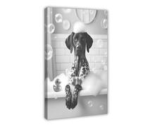 QGVBGF German Shorthaired Pointer Wall Art, Funny Bathroom Decor Canvas Poster Bedroom Decor Landscape Office Room Decor Gift 08x12inch(20x30cm)