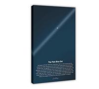 QGVBGF Pale Blue Poster Dot Space Voyager 1 Canvas Poster Wall Art Decor Print Picture Paintings for Living Room Bedroom Decoration 20x30inch(50x75cm)