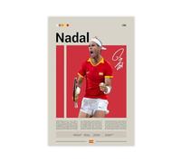 QGVBGF Rafael Nadal Tennis Player Wall Art Canvas Poster Bedroom Decor Landscape Office Room Decor Gift 12x18inch(30x45cm)