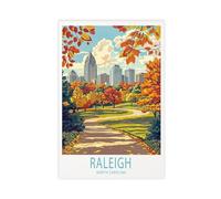 QGVBGF Raleigh North Carolina Print Canvas Poster Bedroom Decor Landscape Office Room Decor Gift 12x18inch(30x45cm)