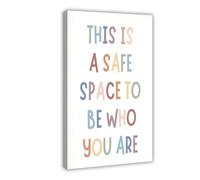 QGVBGF Safe Space To Be Who You Are Canvas Poster Bedroom Decor Landscape Office Room Decor Gift 12x18inch(30x45cm)