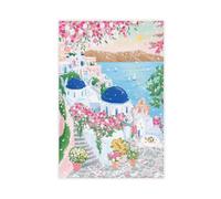 QGVBGF Santorini, Oia, Greece, Mediterranean Art Canvas Poster Bedroom Decor Landscape Office Room Decor Gift 12x18inch(30x45cm)