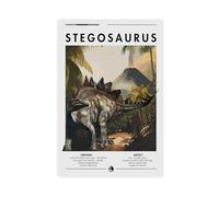 QGVBGF Stegosaurus Dinosaur, Jurassic Period, Dinosaur Canvas Poster Bedroom Decor Landscape Office Room Decor Gift 08x12inch(20x30cm)