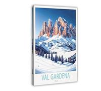 QGVBGF Val Gardena Italy Travel Print Canvas Poster Bedroom Decor Landscape Office Room Decor Gift 08x12inch(20x30cm)