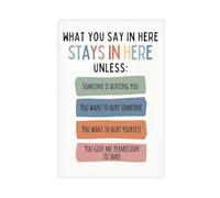 QGVBGF What You Say In Here Stays In Here Confidentiality Counselor Canvas Poster Bedroom Decor Landscape Office Room Decor Gift 16x24inch(40x60cm)