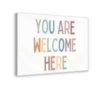 QGVBGF You Are Welcome Here Positive Classroom Decor School Counselor Office Therapy Canvas Poster Wall Art Decor Print Picture Paintings for Living Room Bedroom Decoration 16x24inch(40x60cm)