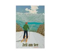 QGVBGF Zell Am See Kaprun Austria Ski Resort Canvas Poster Wall Art Decor Print Picture Paintings for Living Room Bedroom Decoration 16x24inch(40x60cm)