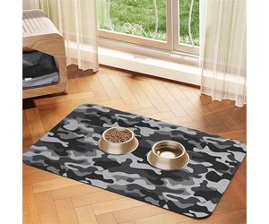 Qgwdyyjq Abstract Camouflage Printed Pet Absorbent Leather Tablecloth Non-Slip Placemat