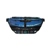 QGWDYYJQ Airplane Cockpit Printed Crossbody Waist Pack Waist Bag Travel Bag