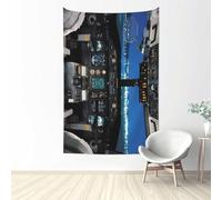 QGWDYYJQ Airplane Cockpit Printed Tapestry 60x40in Wall Hanging Aesthetic Tapestry