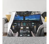 QGWDYYJQ Airplane Cockpit printed Ultra-Soft Micro Fleece Blanket throw blanket