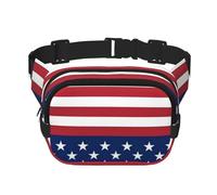 QGWDYYJQ American Flag Stars Stripes Printed Square Double Layer Waist Bag Waist Pack Travel Bag