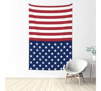 QGWDYYJQ American Flag Stars Stripes Printed Tapestry 60x40in Wall Hanging Aesthetic Tapestry