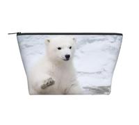 QGWDYYJQ Baby Polar Bear Printed Daily Storage Bag Makeup Bag Travel Toiletry Bag
