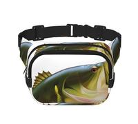 QGWDYYJQ Bait with Fishing Line Eating Little Fish Printed Square Double Layer Waist Bag Waist Pack Travel Bag