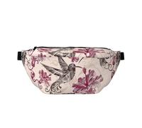QGWDYYJQ Beautiful Flowers Hummingbird Printed Crossbody Waist Pack Waist Bag Travel Bag