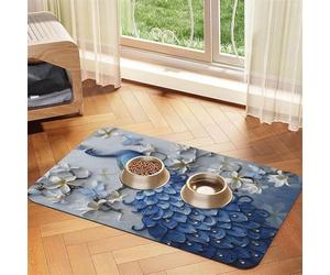 Qgwdyyjq Beautiful Peacock Printed Pet Absorbent Leather Tablecloth Non-Slip Placemat