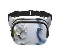 QGWDYYJQ Beautiful Peacock Printed Square Double Layer Waist Bag Waist Pack Travel Bag
