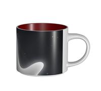 QGWDYYJQ Black and Halloween Ghost Printed Large-Capacity Ceramic Mug Hot Chocolate Mug