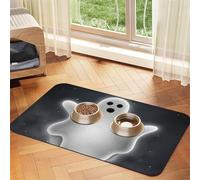 Qgwdyyjq Black And Halloween Ghost Printed Pet Absorbent Leather Tablecloth Non-Slip Placemat