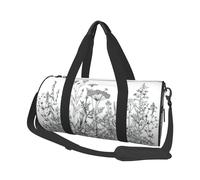 QGWDYYJQ Black and White Flowers Printed Travel Bag Large-Capacity Travel Luggage Bag