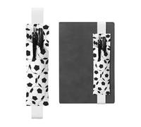 QGWDYYJQ Black and White Soccer Ball Pattern Printed Leather Pen Holder Bookmark Pencil Bag