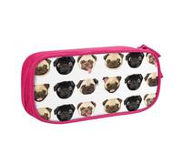 QGWDYYJQ Black Yellow Pug Printed pencase Stationery Case Portable Organiser