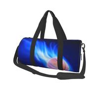 QGWDYYJQ Blue Fire Basketball Ball Printed Travel Bag Large-Capacity Travel Luggage Bag