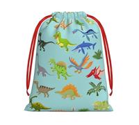 QGWDYYJQ Cartoon Dinosaur Images printed Drawstring Gift Bag Gift Wrapping Bag Party Decoration