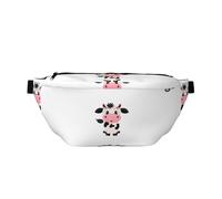 QGWDYYJQ Cartoon Milk Cow Printed Crossbody Waist Pack Waist Bag Travel Bag